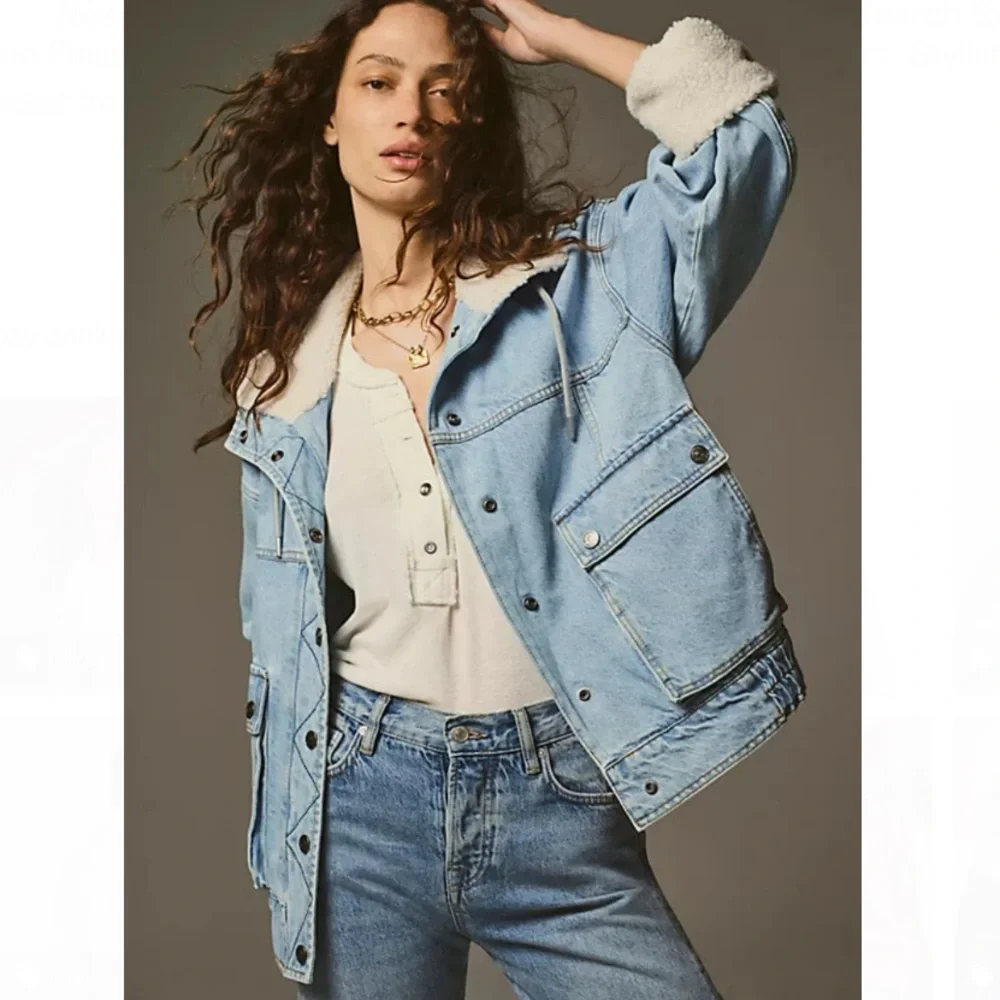 Free People Denim Jacket, New - Picture 7 of 16